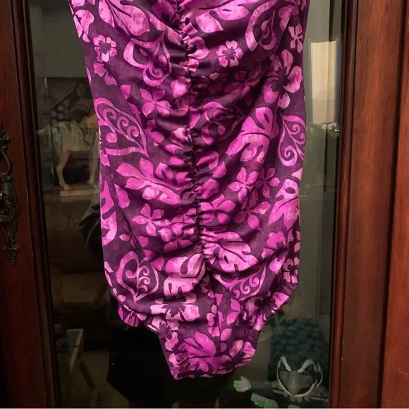 Vintage Maxine of Hollywood Purple Floral Swimsuit One Piece Figure Flattering - Picture 3 of 16